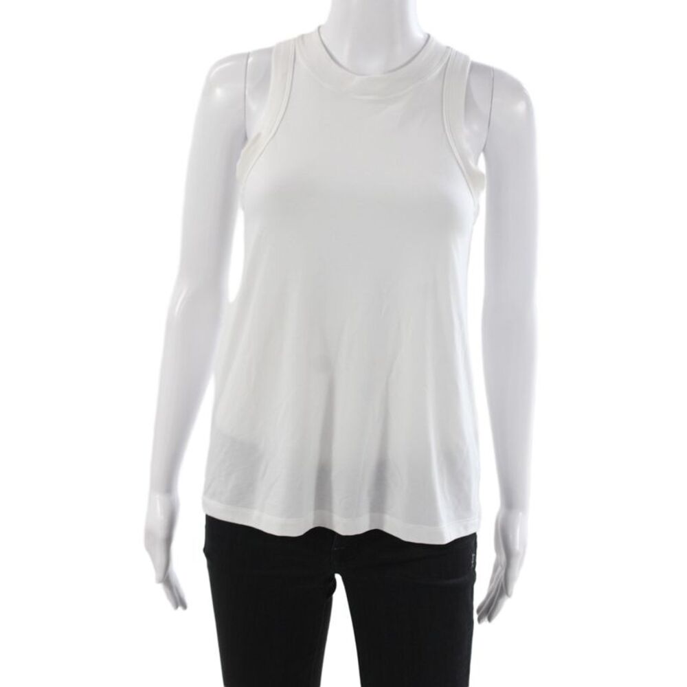 Lululemon Women White Cotton Sleeveless Crew Neck Basic Camisole Size 4